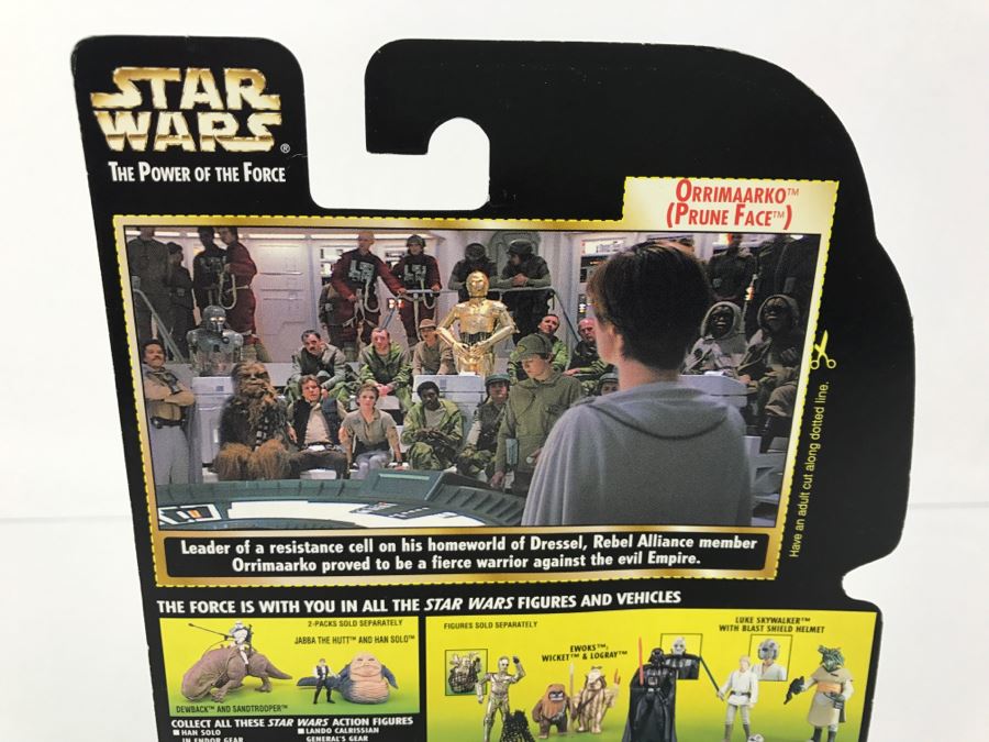 STAR WARS The Power Of The Force Orrimaarko Prune Face With Blaster Rifle Freeze Frame Action Slide Collection 1 Kenner Hasbro 1998 69570/69858 New On Card [Photo 9]