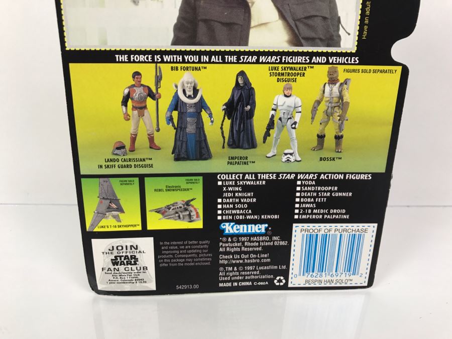 STAR WARS The Power Of The Force Bespin Han Solo With Heavy Assault Rifle And Blaster Collection 1 Kenner Hasbro 1997 69570/69719 New On Card [Photo 10]