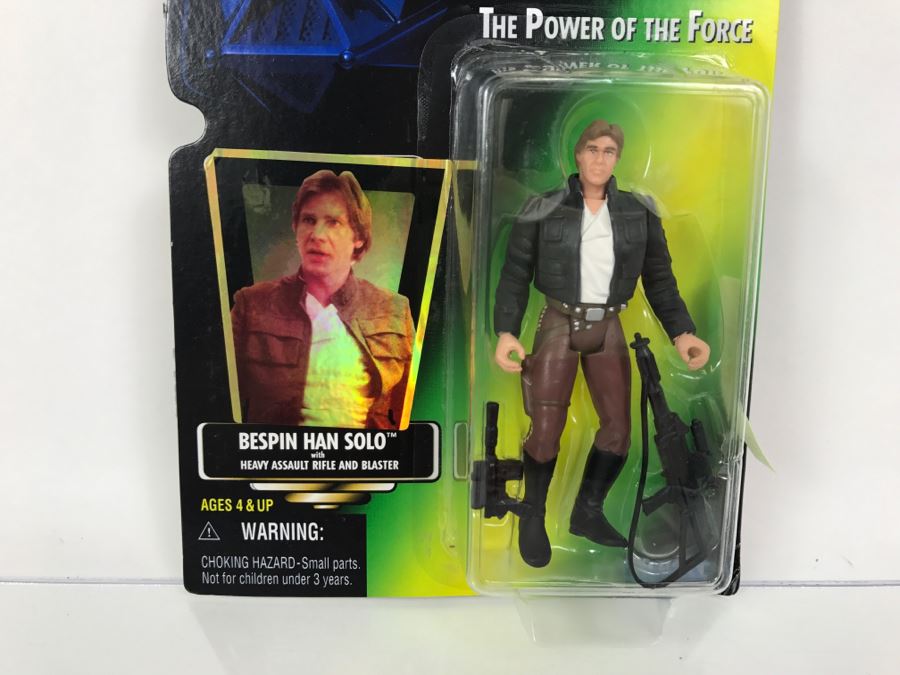 STAR WARS The Power Of The Force Bespin Han Solo With Heavy Assault Rifle And Blaster Collection 1 Kenner Hasbro 1997 69570/69719 New On Card [Photo 4]
