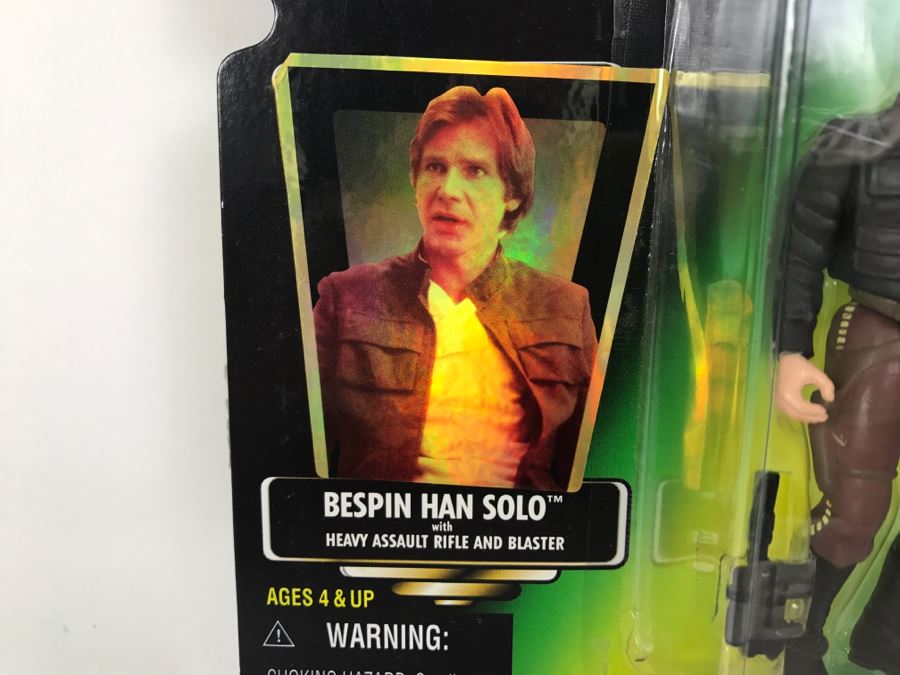 STAR WARS The Power Of The Force Bespin Han Solo With Heavy Assault Rifle And Blaster Collection 1 Kenner Hasbro 1997 69570/69719 New On Card [Photo 7]