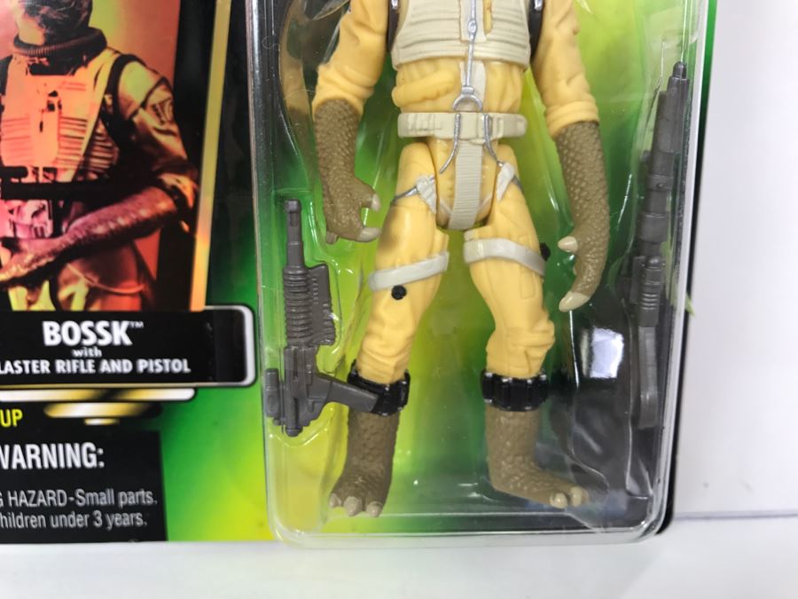 STAR WARS The Power Of The Force Bossk With Blaster Rifle and Pistol Collection 2 Kenner Hasbro 1996 69605/69617 New On Card [Photo 6]