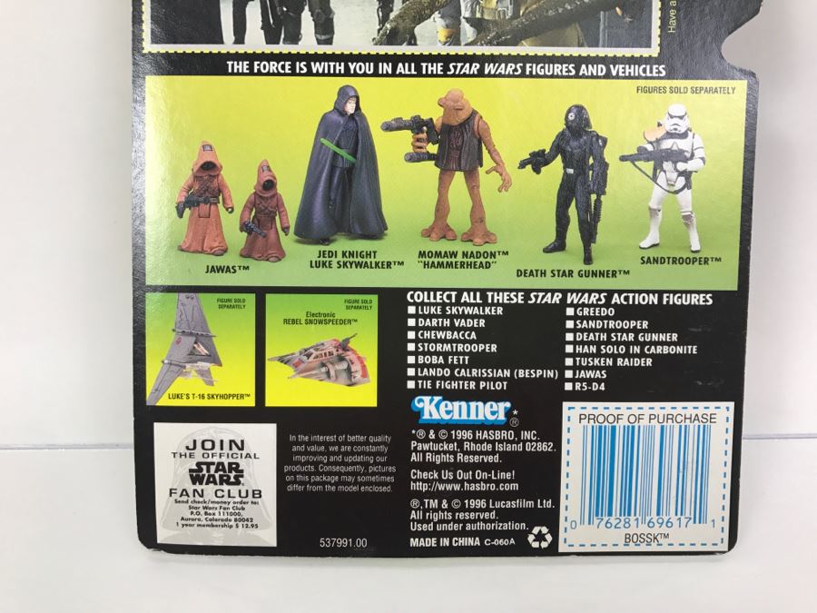 STAR WARS The Power Of The Force Bossk With Blaster Rifle and Pistol Collection 2 Kenner Hasbro 1996 69605/69617 New On Card [Photo 10]