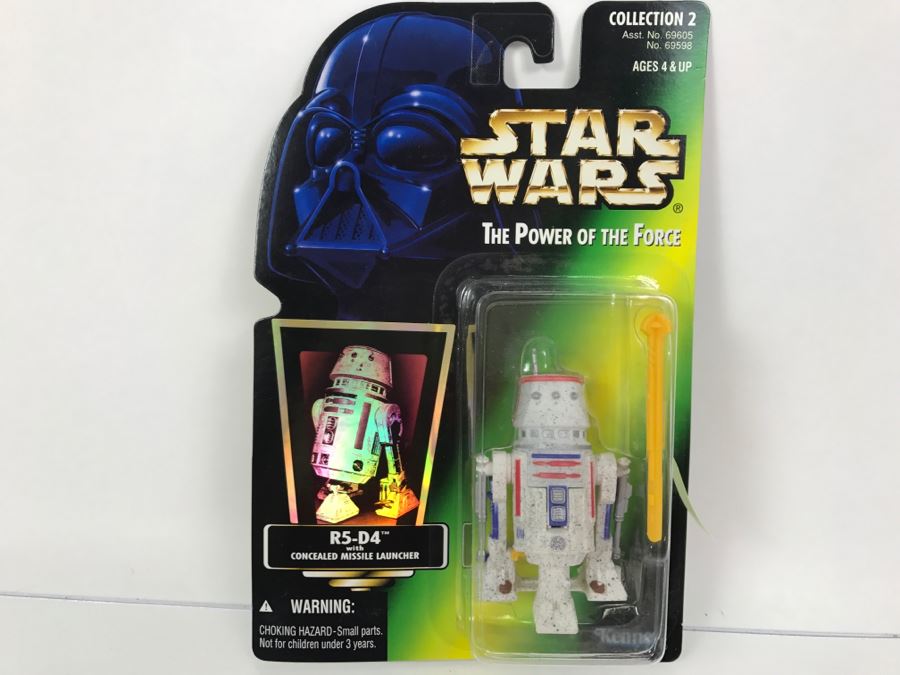 STAR WARS The Power Of The Force R5-D4 With Concealed Missile Launcher Collection 2 Kenner Hasbro 1996 69605/69598 New On Card