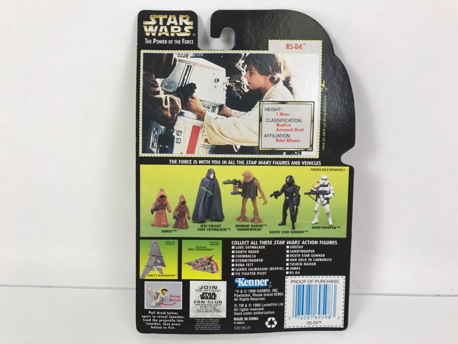 STAR WARS The Power Of The Force R5-D4 With Concealed Missile Launcher Collection 2 Kenner Hasbro 1996 69605/69598 New On Card [Photo 8]
