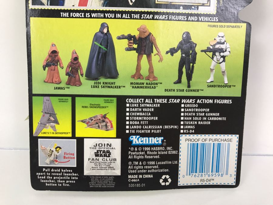 STAR WARS The Power Of The Force R5-D4 With Concealed Missile Launcher Collection 2 Kenner Hasbro 1996 69605/69598 New On Card [Photo 10]