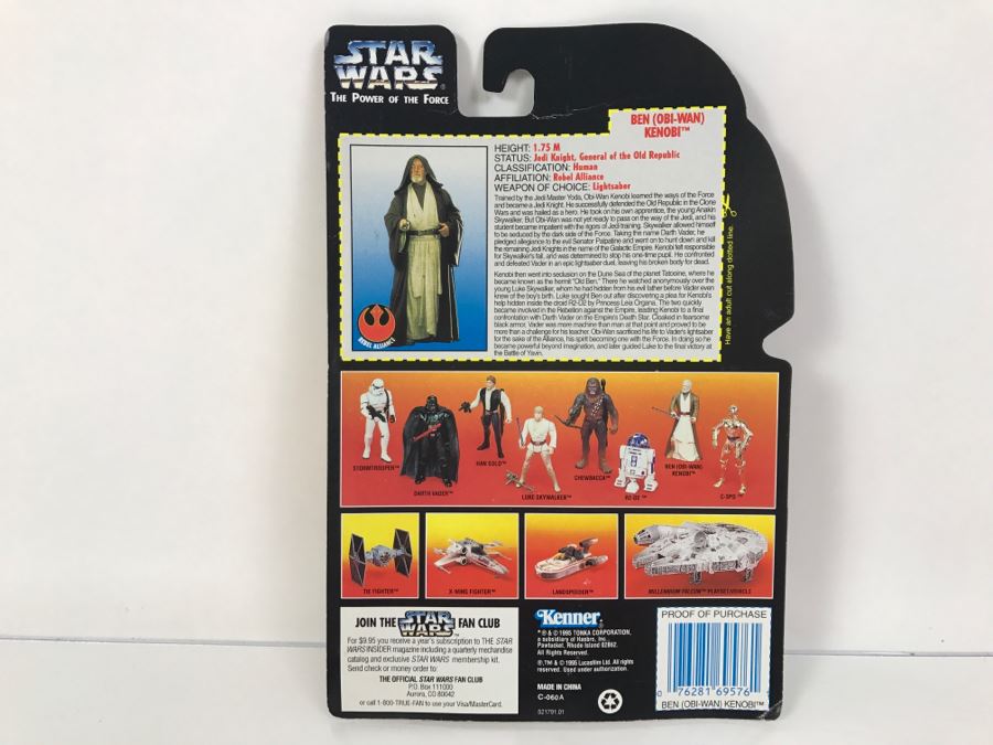STAR WARS The Power Of The Force Ben Obi-Wan Kenobi With Lightsaber Kenner Tonka Hasbro 1995 69570/69576 New On Card [Photo 9]