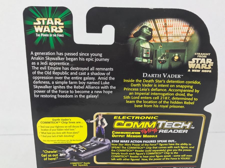 STAR WARS The Power Of The Force Darth Vader with Imperial Interrogation Droid CommTech Chip Hasbro 1999 84185/84203 New On Card [Photo 10]