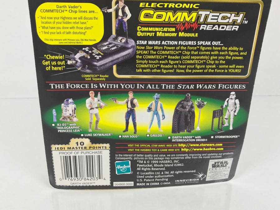 STAR WARS The Power Of The Force Darth Vader with Imperial Interrogation Droid CommTech Chip Hasbro 1999 84185/84203 New On Card [Photo 11]