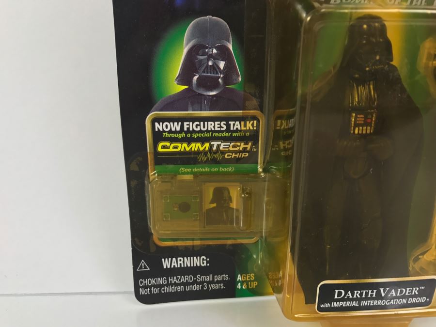 STAR WARS The Power Of The Force Darth Vader with Imperial Interrogation Droid CommTech Chip Hasbro 1999 84185/84203 New On Card [Photo 7]
