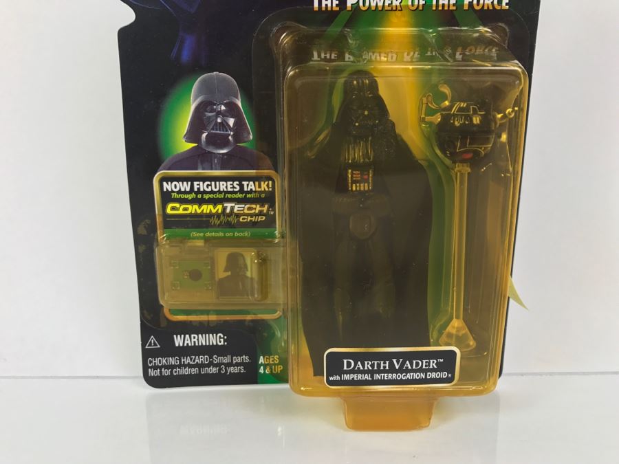 STAR WARS The Power Of The Force Darth Vader with Imperial Interrogation Droid CommTech Chip Hasbro 1999 84185/84203 New On Card [Photo 4]