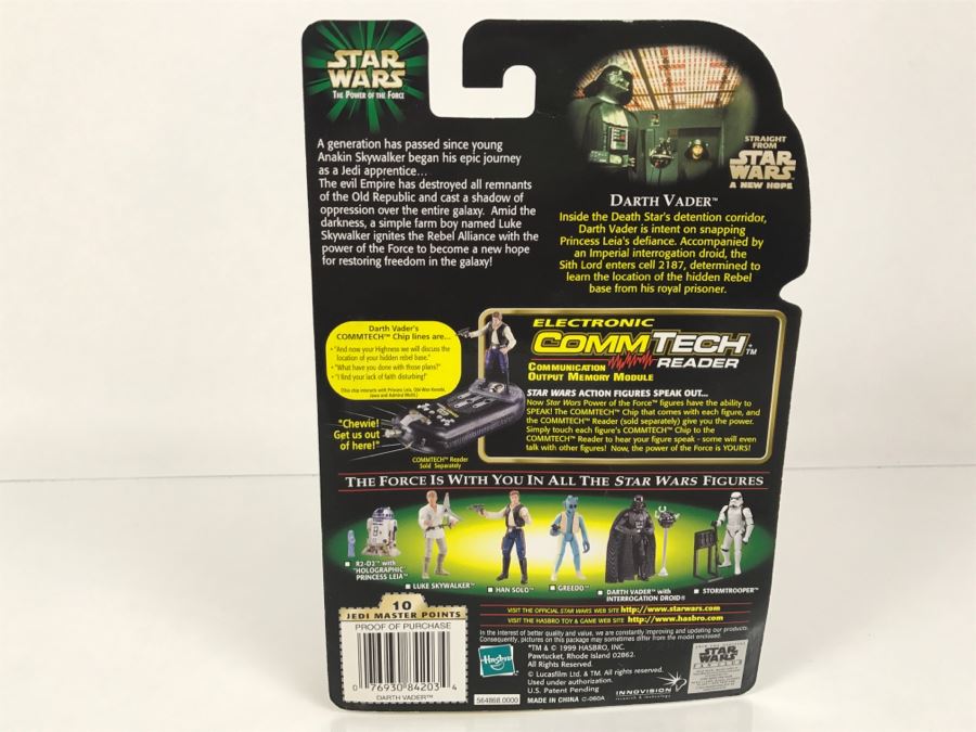 STAR WARS The Power Of The Force Darth Vader with Imperial Interrogation Droid CommTech Chip Hasbro 1999 84185/84203 New On Card [Photo 9]