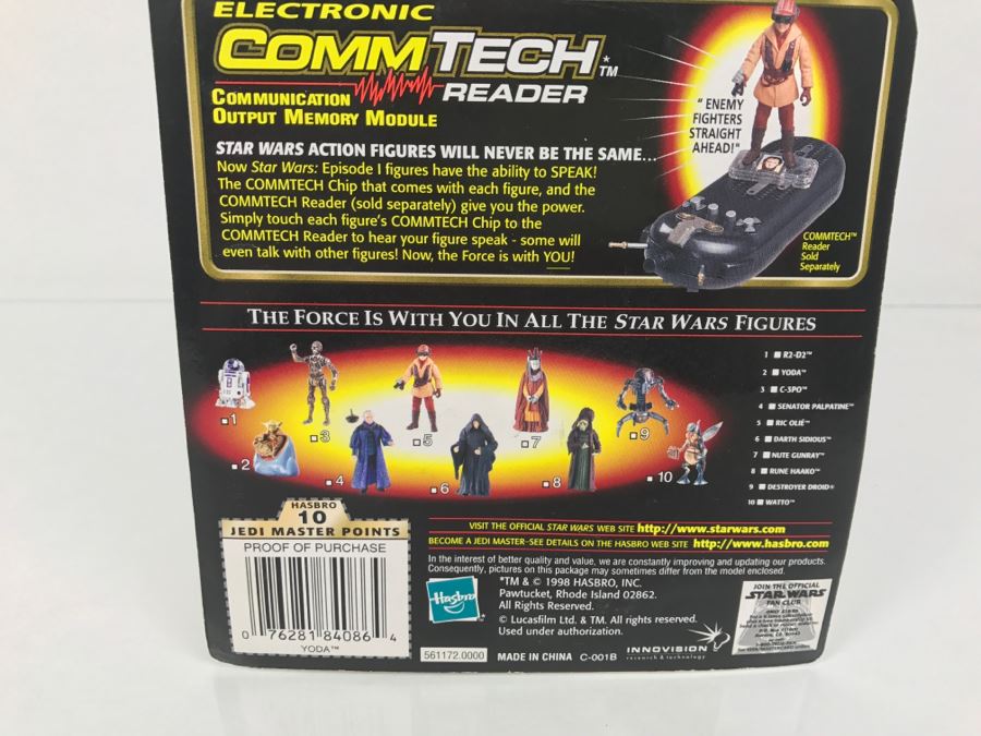 STAR WARS Yoda With Jedi Council Chair CommTech Chip Collection 2 Hasbro 1998 84095/84086 New On Card [Photo 11]