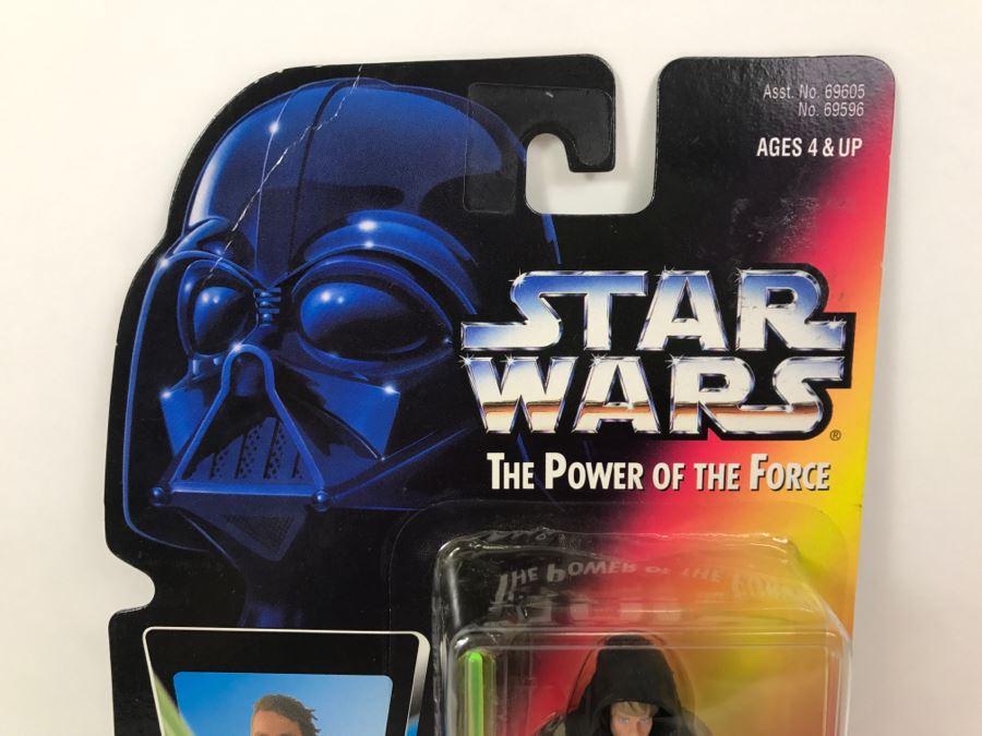 STAR WARS The Power Of The Force Luke Skywalker With Lightsaber And Removable Cloak Kenner Hasbro 1996 69605/69596 New On Card [Photo 2]