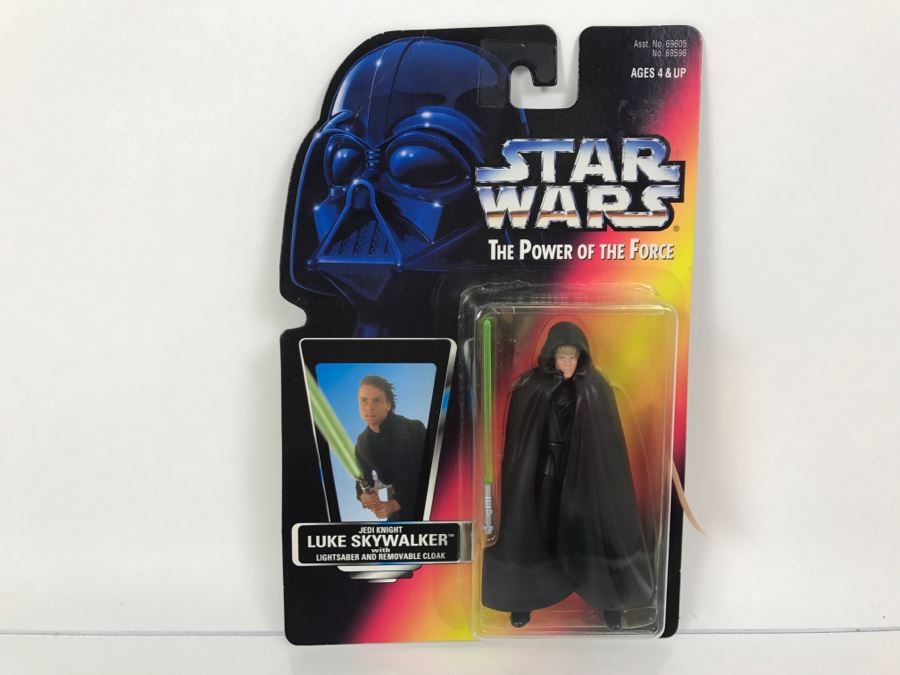 STAR WARS The Power Of The Force Luke Skywalker With Lightsaber And Removable Cloak Kenner Hasbro 1996 69605/69596 New On Card [Photo 1]