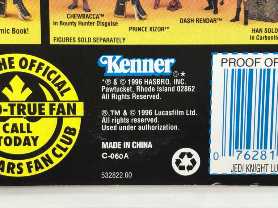 STAR WARS The Power Of The Force Luke Skywalker With Lightsaber And Removable Cloak Kenner Hasbro 1996 69605/69596 New On Card [Photo 11]