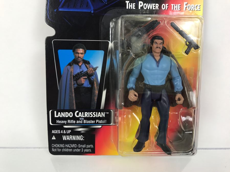 STAR WARS The Power Of The Force Lando Calrissian With Heavy Rifle And Blaster Pistol Kenner Tonka Hasbro 1995 69570/69783 New On Card [Photo 4]