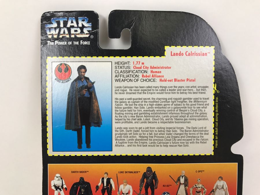 STAR WARS The Power Of The Force Lando Calrissian With Heavy Rifle And Blaster Pistol Kenner Tonka Hasbro 1995 69570/69783 New On Card [Photo 9]