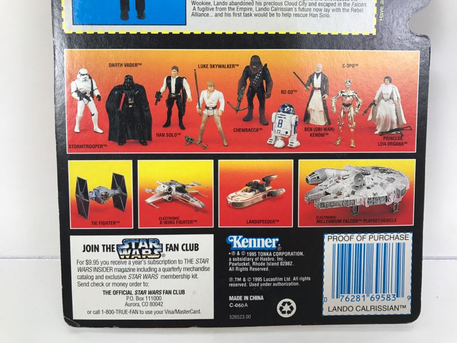 STAR WARS The Power Of The Force Lando Calrissian With Heavy Rifle And Blaster Pistol Kenner Tonka Hasbro 1995 69570/69783 New On Card [Photo 10]