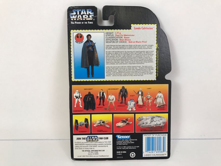 STAR WARS The Power Of The Force Lando Calrissian With Heavy Rifle And Blaster Pistol Kenner Tonka Hasbro 1995 69570/69783 New On Card [Photo 8]