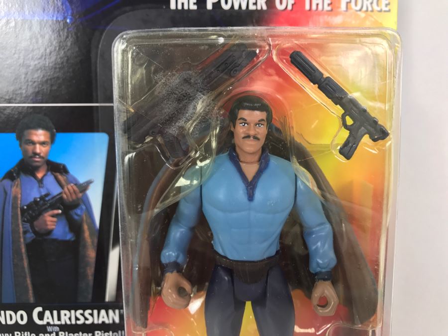 STAR WARS The Power Of The Force Lando Calrissian With Heavy Rifle And Blaster Pistol Kenner Tonka Hasbro 1995 69570/69783 New On Card [Photo 5]