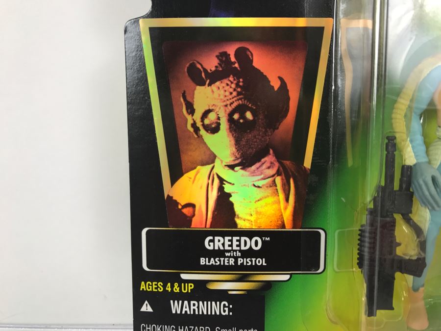 STAR WARS The Power Of The Force Greedo With Blaster Pistol Collection 1 Kenner Hasbro 1996 69570/69606 New On Card [Photo 7]