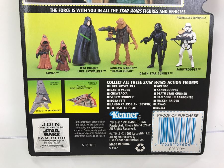 STAR WARS The Power Of The Force Greedo With Blaster Pistol Collection ...