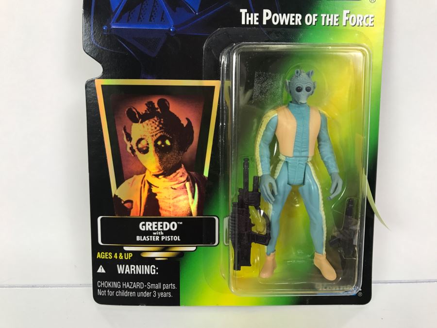 STAR WARS The Power Of The Force Greedo With Blaster Pistol Collection 1 Kenner Hasbro 1996 69570/69606 New On Card [Photo 4]