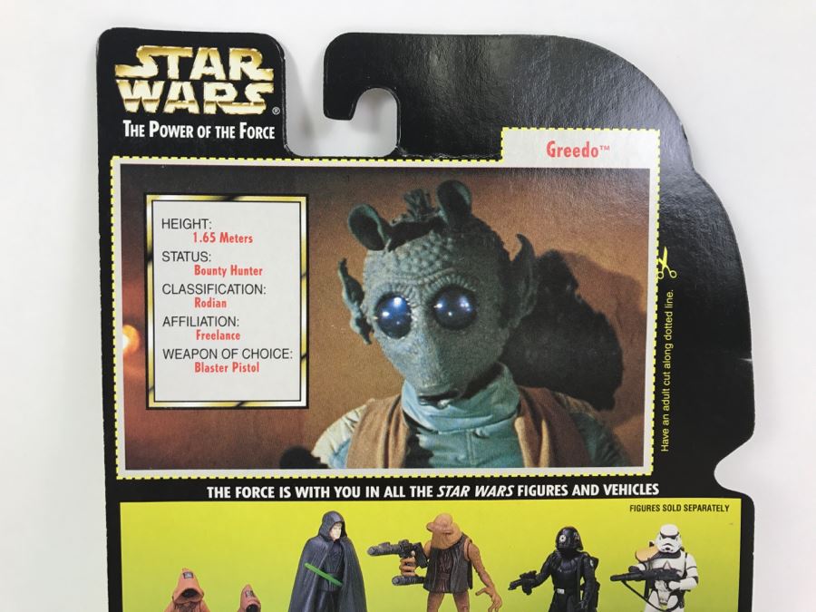 STAR WARS The Power Of The Force Greedo With Blaster Pistol Collection 1 Kenner Hasbro 1996 69570/69606 New On Card [Photo 9]
