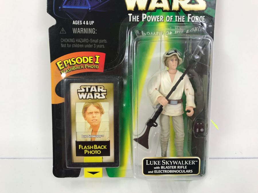 STAR WARS The Power Of The Force Luke Skywalker With Blaster Rifle And Electrobinoculars Episode 1 Flashback Photo Kenner Hasbro 1998 69680/84036 New On Card [Photo 4]