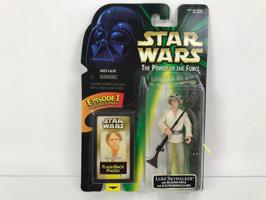 STAR WARS The Power Of The Force Luke Skywalker With Blaster Rifle And Electrobinoculars Episode 1 Flashback Photo Kenner Hasbro 1998 69680/84036 New On Card [Photo 1]