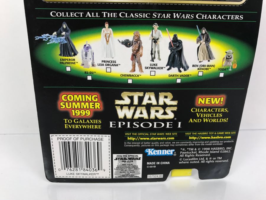 STAR WARS The Power Of The Force Luke Skywalker With Blaster Rifle And Electrobinoculars Episode 1 Flashback Photo Kenner Hasbro 1998 69680/84036 New On Card [Photo 10]