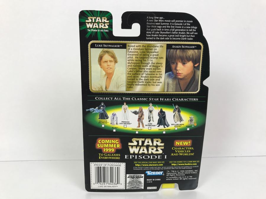 STAR WARS The Power Of The Force Luke Skywalker With Blaster Rifle And Electrobinoculars Episode 1 Flashback Photo Kenner Hasbro 1998 69680/84036 New On Card [Photo 8]