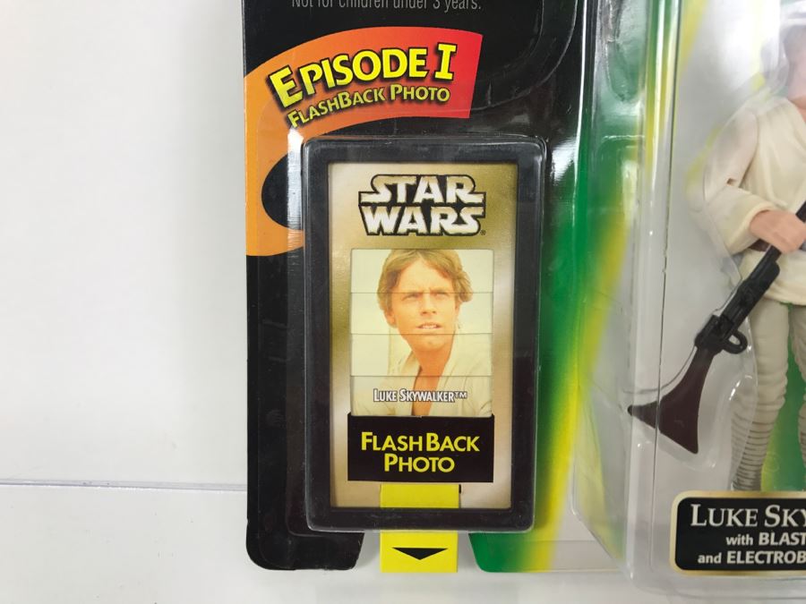 STAR WARS The Power Of The Force Luke Skywalker With Blaster Rifle And Electrobinoculars Episode 1 Flashback Photo Kenner Hasbro 1998 69680/84036 New On Card [Photo 7]