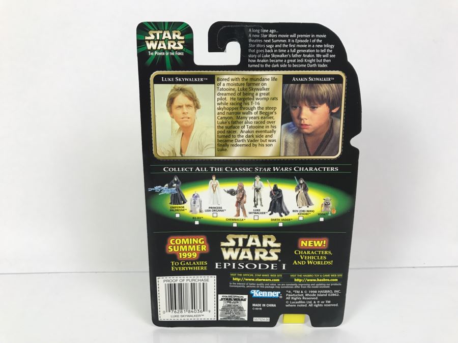 STAR WARS The Power Of The Force Luke Skywalker With Blaster Rifle And Electrobinoculars Episode 1 Flashback Photo Kenner Hasbro 1998 69680/84036 New On Card [Photo 8]
