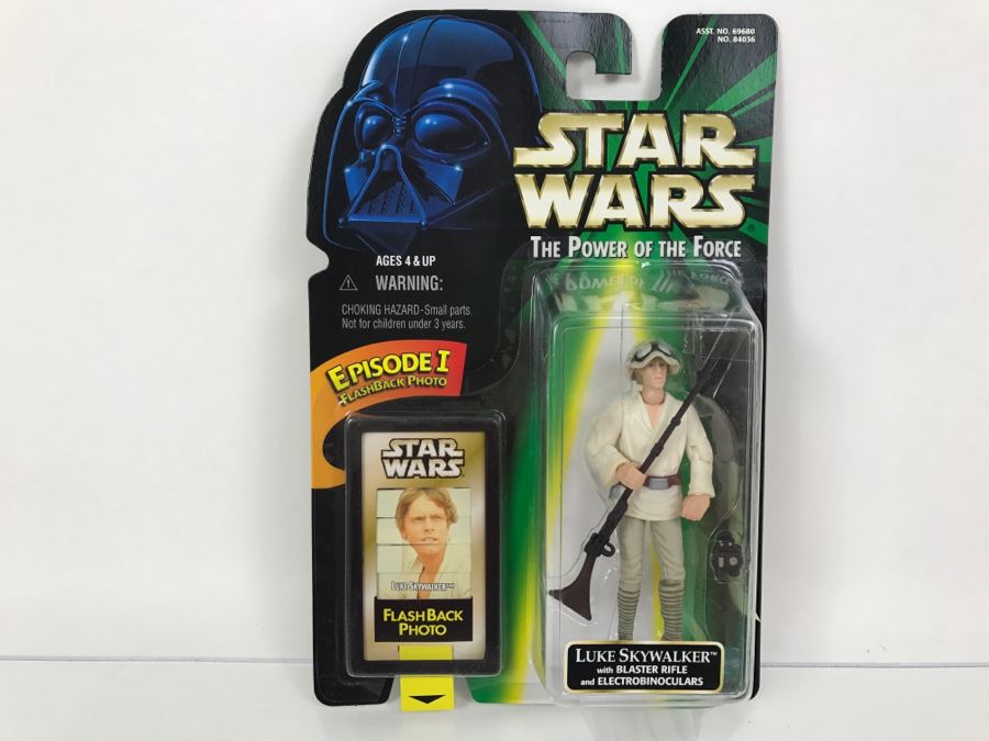 STAR WARS The Power Of The Force Luke Skywalker With Blaster Rifle And Electrobinoculars Episode 1 Flashback Photo Kenner Hasbro 1998 69680/84036 New On Card [Photo 1]