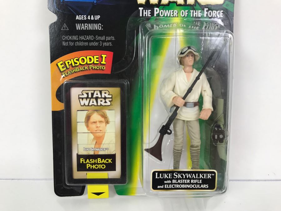 STAR WARS The Power Of The Force Luke Skywalker With Blaster Rifle And Electrobinoculars Episode 1 Flashback Photo Kenner Hasbro 1998 69680/84036 New On Card [Photo 4]