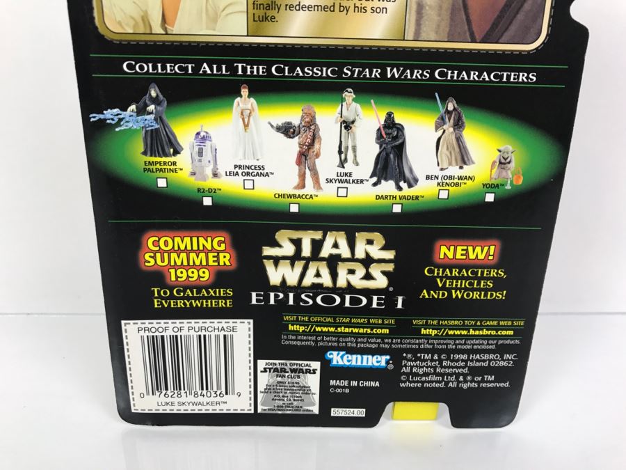 STAR WARS The Power Of The Force Luke Skywalker With Blaster Rifle And Electrobinoculars Episode 1 Flashback Photo Kenner Hasbro 1998 69680/84036 New On Card [Photo 10]