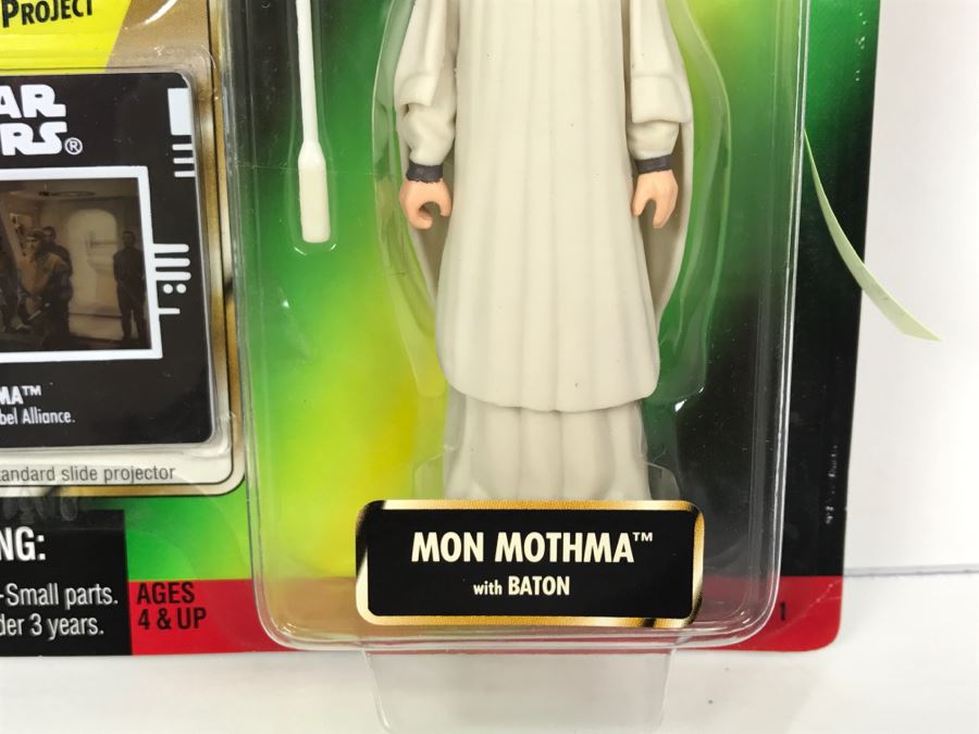 STAR WARS The Power Of The Force Mon Mothma With Baton Freeze Frame Action Slide Collection 1 Kenner Hasbro 1998 69570/69859 New On Card [Photo 5]