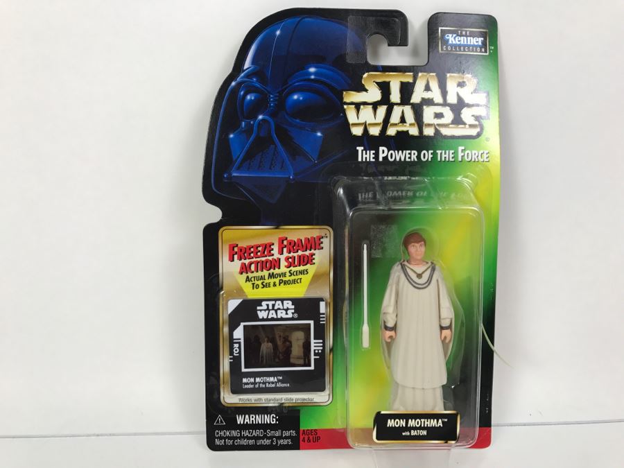 STAR WARS The Power Of The Force Mon Mothma With Baton Freeze Frame Action Slide Collection 1 Kenner Hasbro 1998 69570/69859 New On Card [Photo 1]