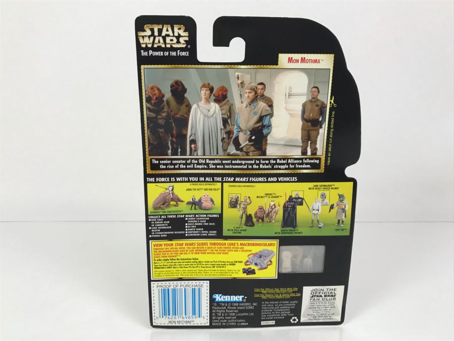 STAR WARS The Power Of The Force Mon Mothma With Baton Freeze Frame Action Slide Collection 1 Kenner Hasbro 1998 69570/69859 New On Card [Photo 10]