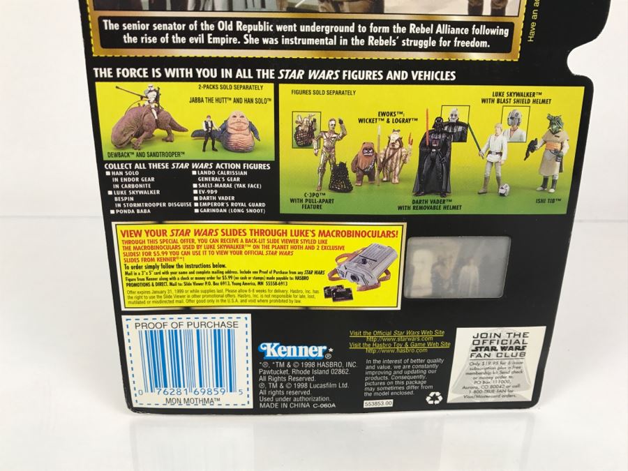 STAR WARS The Power Of The Force Mon Mothma With Baton Freeze Frame Action Slide Collection 1 Kenner Hasbro 1998 69570/69859 New On Card [Photo 12]