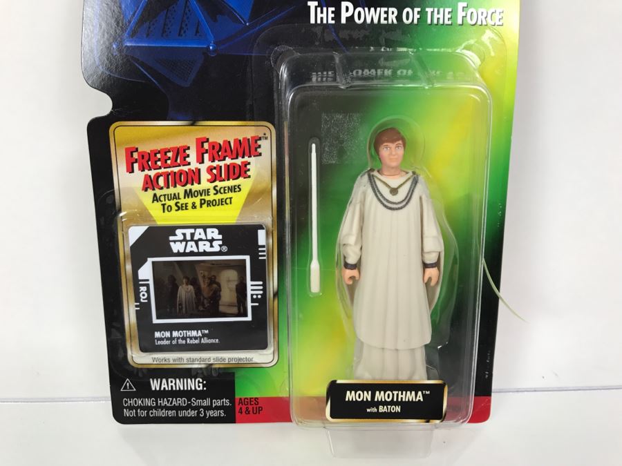 STAR WARS The Power Of The Force Mon Mothma With Baton Freeze Frame Action Slide Collection 1 Kenner Hasbro 1998 69570/69859 New On Card [Photo 3]