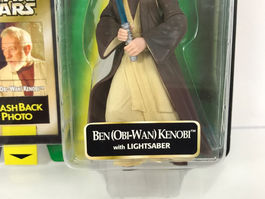 STAR WARS The Power Of The Force Ben (Obi-Wan) Kenobi with Lightsaber Episode 1 Flashback Photo Kenner Hasbro 1998 69680/84037 New On Card [Photo 6]