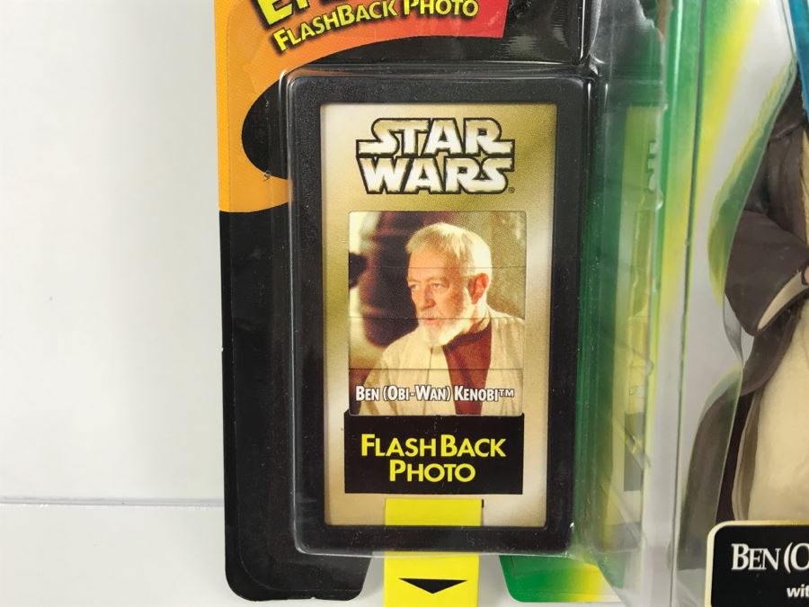 STAR WARS The Power Of The Force Ben (Obi-Wan) Kenobi with Lightsaber Episode 1 Flashback Photo Kenner Hasbro 1998 69680/84037 New On Card [Photo 7]