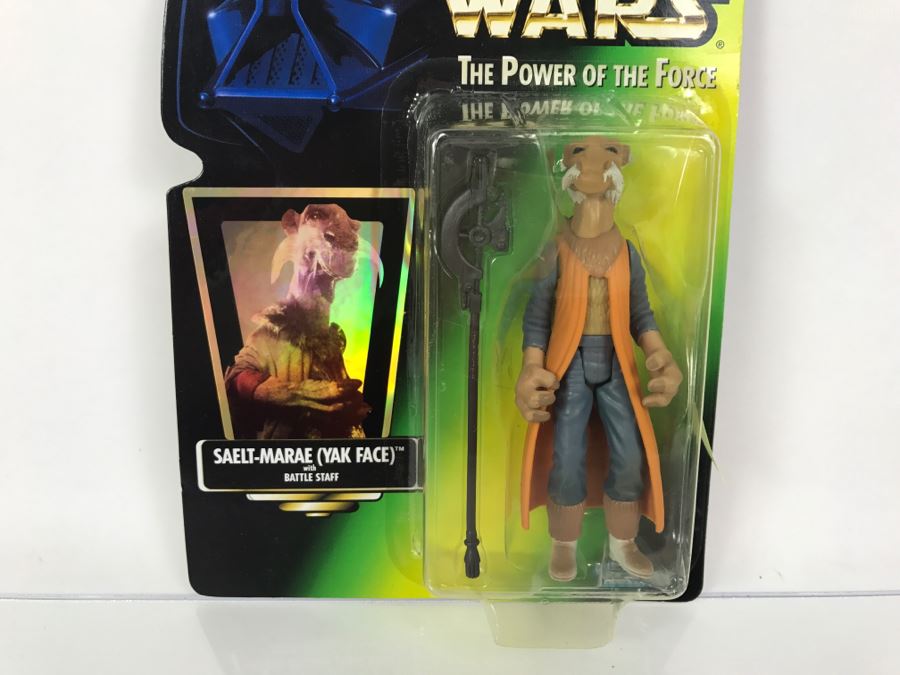 STAR WARS The Power Of The Force Saelt-Marae Yak Face With Battle Staff Collection 2 Kenner Hasbro 1997 69605/69721 New On Card [Photo 4]