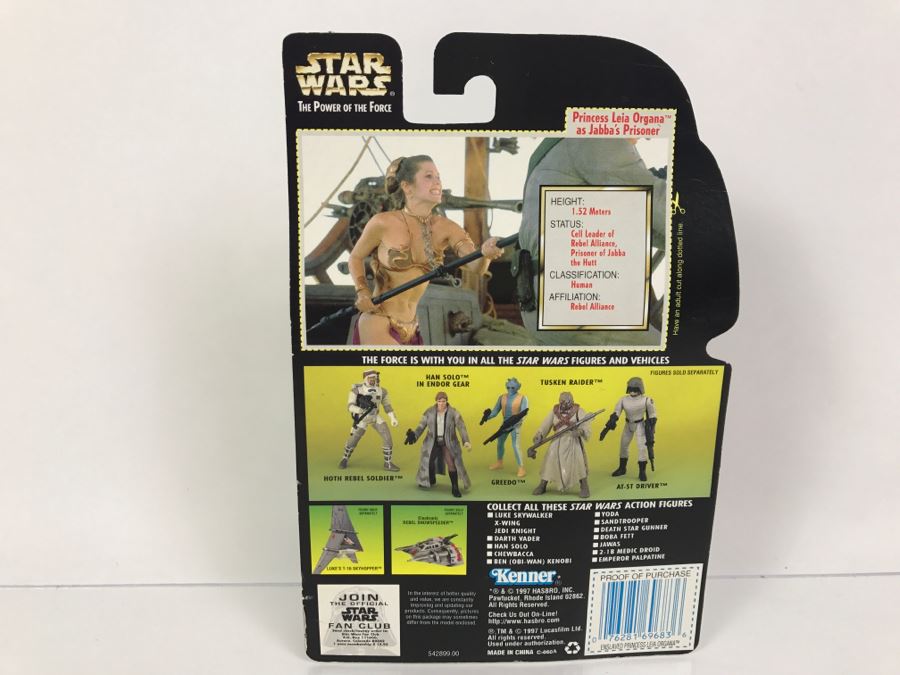 STAR WARS The Power Of The Force Princess Leia Organa As Jaba’s Prisoner Collection 1 Kenner Hasbro 1997 69570/69683 New On Card [Photo 8]