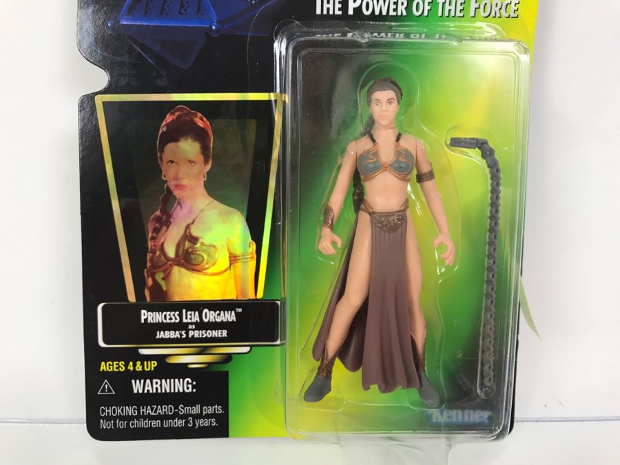 STAR WARS The Power Of The Force Princess Leia Organa As Jaba’s Prisoner Collection 1 Kenner Hasbro 1997 69570/69683 New On Card [Photo 4]