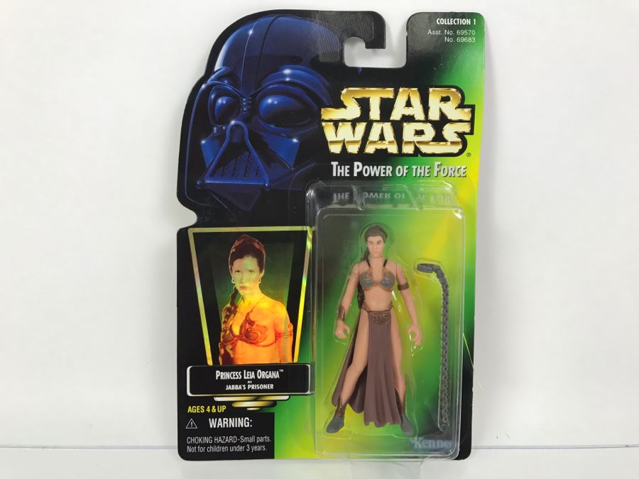 STAR WARS The Power Of The Force Princess Leia Organa As Jaba’s Prisoner Collection 1 Kenner Hasbro 1997 69570/69683 New On Card [Photo 1]