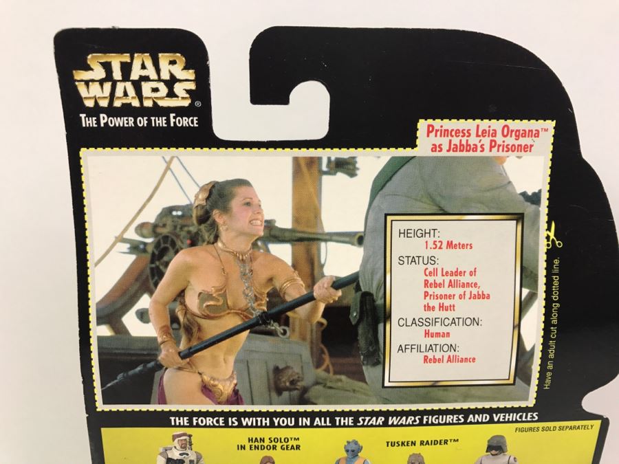 STAR WARS The Power Of The Force Princess Leia Organa As Jaba’s Prisoner Collection 1 Kenner Hasbro 1997 69570/69683 New On Card [Photo 9]