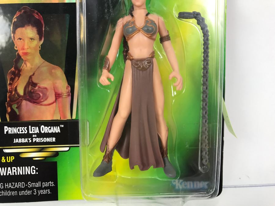 STAR WARS The Power Of The Force Princess Leia Organa As Jaba’s Prisoner Collection 1 Kenner Hasbro 1997 69570/69683 New On Card [Photo 6]